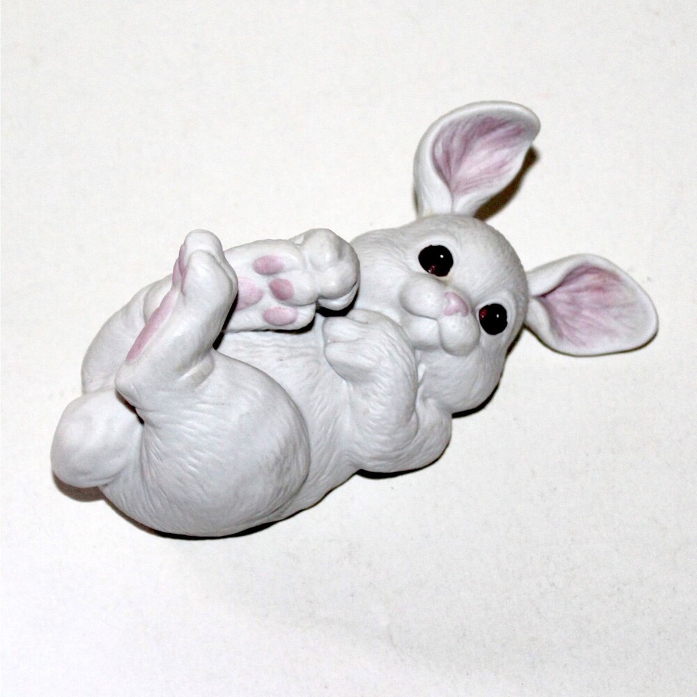 Vintage Enesco Kathy Wise Rabbit Figurine 1992 white porcelain bisque